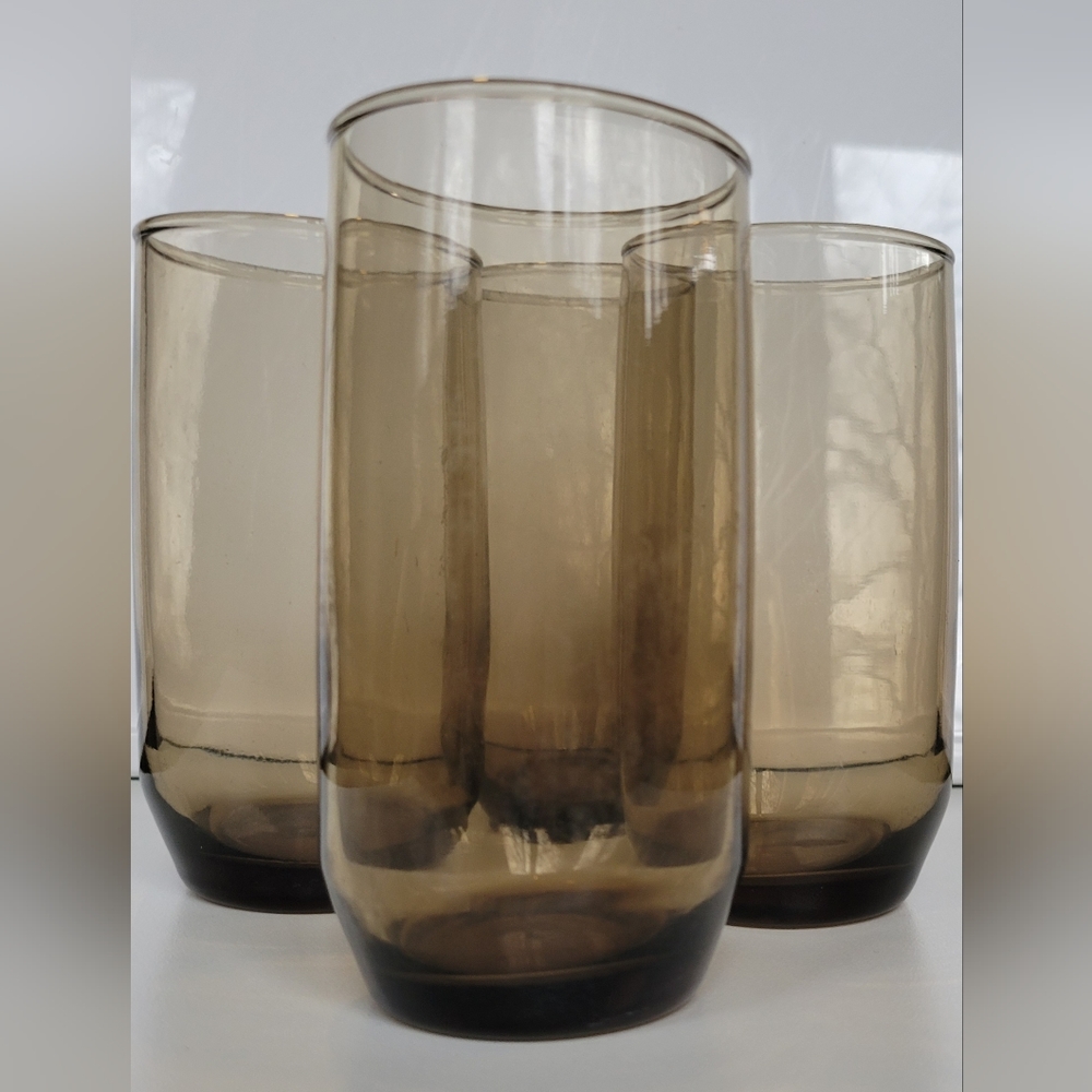 Set of 4 vintage amber glasses